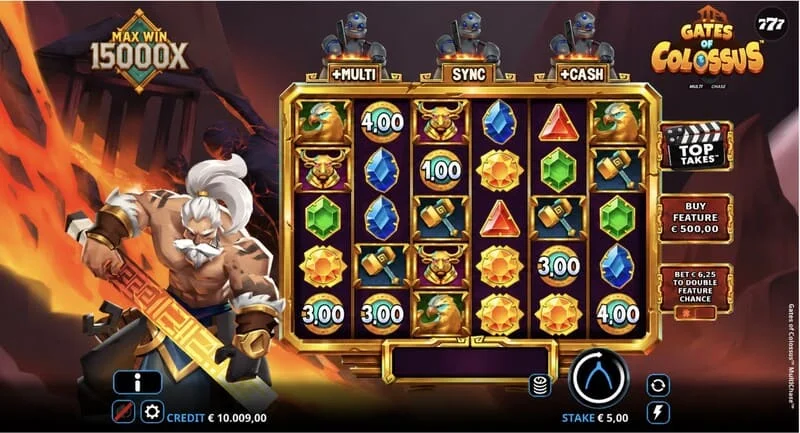 Gates of Colossus MultiChase – 6×5 rullikutega esiekraan